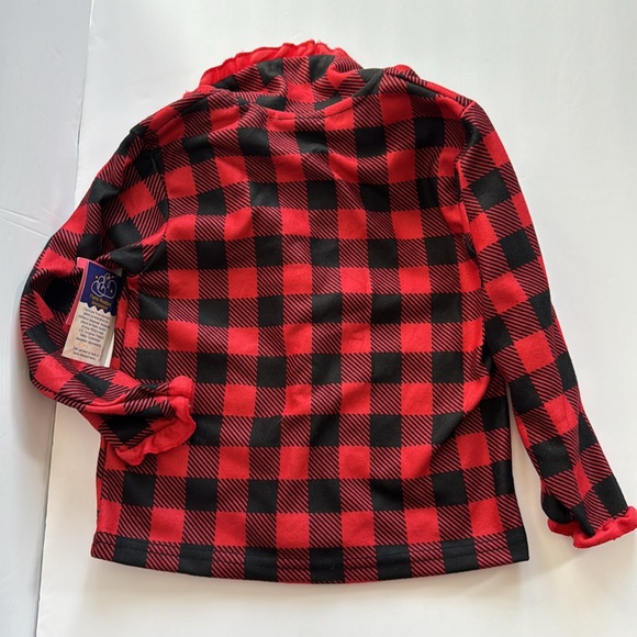 PJ’S & Presents red trimmed pajama top shirt Size 3T flannel Christmas Santa - Picture 4 of 10